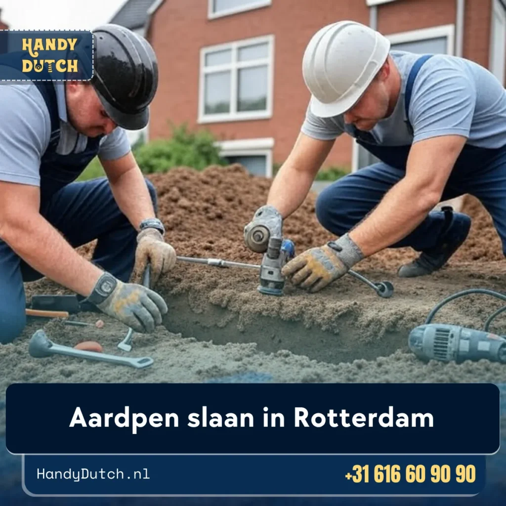 Aardpen slaan in Rotterdam