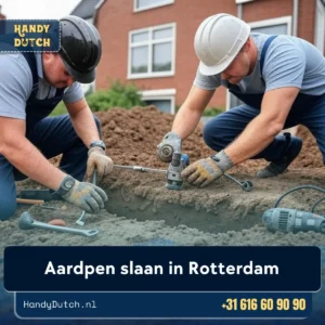 Aardpen slaan in Rotterdam